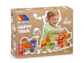 Molto: Nature Happy Train fa vonat építőelemekkel játékszett