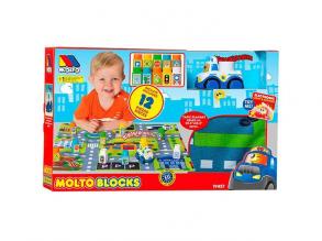 Molto: Játszószőnyeg építőkockákkal 12db-os 62x62cm