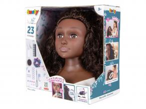 Smoby fésülhető afro babafej, kiegészítőkkel, 23 darabos