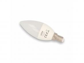 LED lámpa , égő , gyertya , E14 foglalat , 6 Watt , 160° , természetes fehér , LEDOM