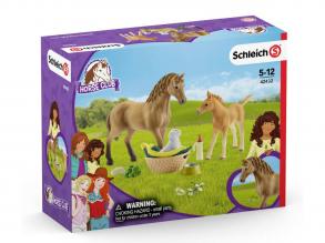 Schleich Horse Club Sarah kis állatai ápoló szettel