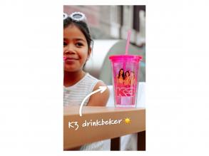 K3 zenekar rajongói pohár szívószállal