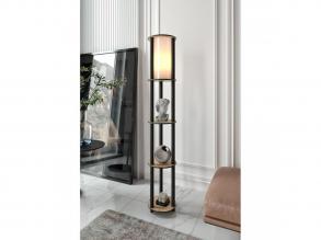 Opviq, 666PTR1104, Elegáns diófa állólámpa, 150 cm Magasság | Kézműves papír és MDF test, PVC kupak (17 cm átmérő) | E27 aljzat,