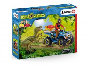 Schleich: Menekülés quaddal a Velociraptor elől szett (41466)