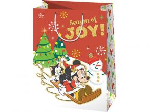 Mickey egér karácsonyi gigant méretű ajándéktáska 40x56x20cm
