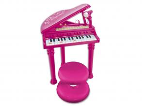 Zongora mikrofonnal és székkel, rózsaszín - Bontempi
