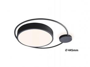 LED lámpatest , mennyezeti , 45 cm , 28W , meleg fehér , fekete , Rábalux , SAPHIRA