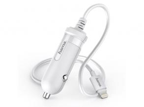 Hama 178303 iPad/iPhone Lightning (MFI) 2,4A fehér autós töltő