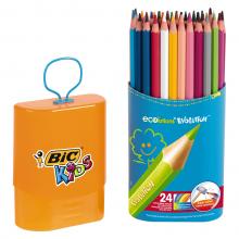 BIC Kids színes ceruza készlet tároló dobozban, 24 darabos