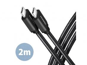 Axagon BUCM3-CM20AB USB-C 3.2 Gen 1 - USB-C 2 m fekete kábel