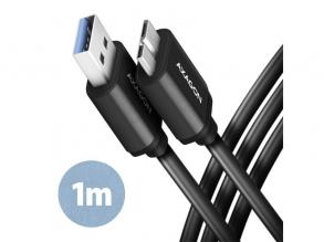 Axagon BUMM3-AM10AB micro USB 3.2 Gen 1 B - USB A 1 m fekete kábel