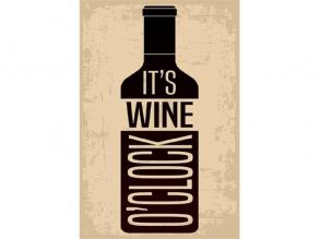 PF It`s wine o`clock 20x30 cm-es retro dekor fémtábla
