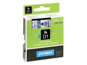 Dymo D1 9mmx7m kék/fehér feliratozógép szalag