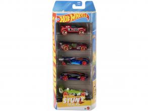 Hot Wheels: Stunt Tracks színes 5db-os kisautó szett 1/64 - Mattel