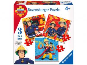 Ravensburger: Sam a tűzoltó 110 darabos 3 az 1-ben puzzle