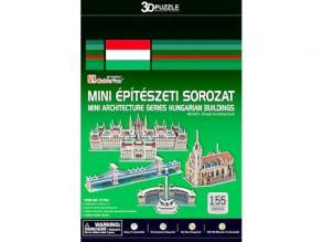 Magyarországi épületek 155 darabor mini 3D puzzle - többféle