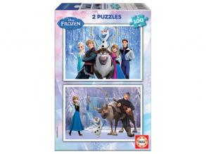 Disney hercegnők: Jégvarázs 2 x 100 darabos puzzle