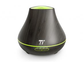 Taotronics TT-AD004 sötétbarna fa mintázatú ultrahangos illóolaj párásító LED fénnyel