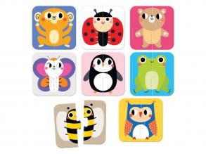 Banana Panda  Puzzle útközbenre, felezett állatok  16 darabos.