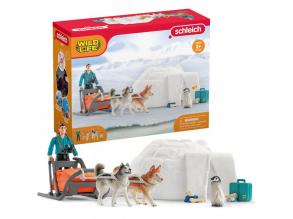 Schleich: Wild Life - Antarktiszi expedíció játékszett figurákkal és kutyaszánnal (42558)