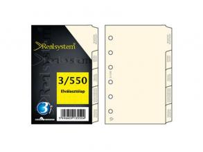 Realsystem 3/550 elválasztó lap gyűrűs naptár kiegészítő
