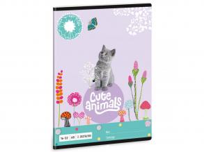 Ars Una: Cute Animals - Kitten cicás 2.osztályos vonalas füzet A/5