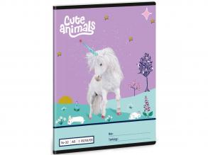 Ars Una: Cute Animals - Unikornis mintás 2. osztályos vonalas füzet A/5 16-32