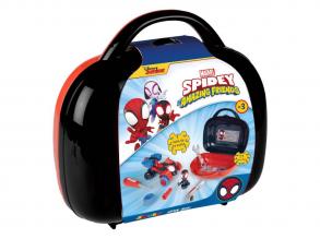 Smoby Spidey pókemberes versenyautó figurával és szerszámosládával, 14 részes