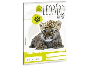 Cuki állatok - Leopárd sima lapú füzet A/5