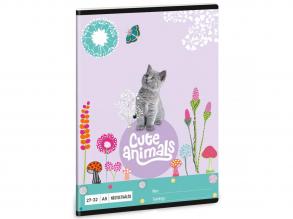 Ars Una: Cute Animals - Kitten cicás négyzethálós füzet A/5
