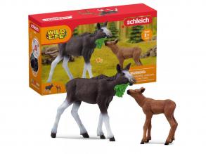 Schleich: Wild Life - Jávorszarvas borjúval figura szett (42629)