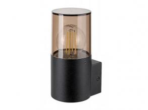 LED lámpatest , oldalfali , E27 foglalat , fekete , füstszínű , kültéri , IP44 , Rábalux , TEPLICE