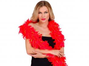 Boa tollból piros, arany diszítéssel 180 cm-es, 50 gr