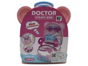 Orvosi játékszett pink macis tárolóban kiegészítőkkel