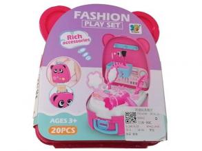 Szépség szett macis pink tárolóban