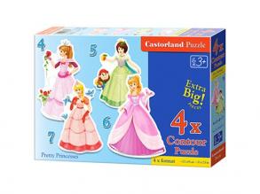 Gyönyörű hercegnők 4 az 1-ben puzzle - Castorland
