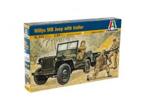Italeri: Willys MB Jeep trélerrel makett, 1:35