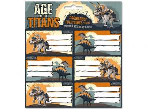 Ars Una: Age of the Titans dinoszaurusz mintás csomagolt füzetcímke 3x6db-os