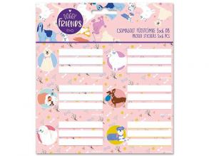 Ars Una: Doggy Friends lányos csomagolt füzetcímke 3x6db-os