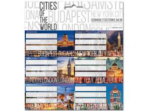 Cities of the World csomagolt füzetcímke 3x6db