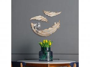 Elegáns krémszínű dekoratív fali kiegészítő, 3 db | 100% poliészter, stílusos és funkcionális design