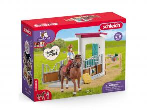 Schleich: Horse Club - Hannah és Cayenne lovas box játékszett (42710)