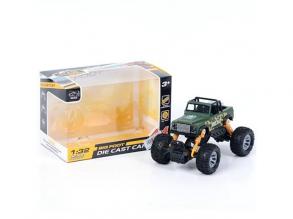 Off-Road hátrahúzós zöld terepjáró 1/32