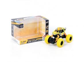Off-Road hátrahúzós sárga rally autó 1/32