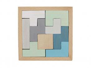 Tangram és tetris építőjáték kék, tetris formák