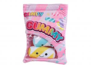 Fluffy Menu snack táska plüss gumicukor - 21 cm, többféle, 1 db