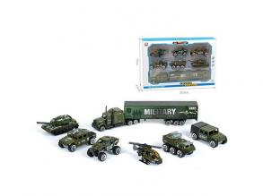 Katonai jármű szett kamionnal 7db-os készlet