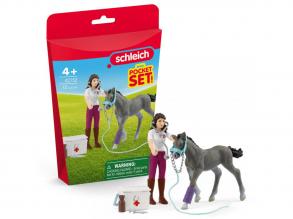 Schleich: Lóápolás Trakehner csikóval játékszett (42752)