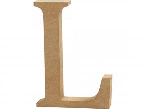 Natúr L betű MDF fából - 8 cm - 1 db