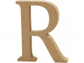Natúr R betű MDF fából - 8 cm - 1 db